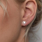 Load image into Gallery viewer, Triangle Stud Earrings 925 Sterling Silver
