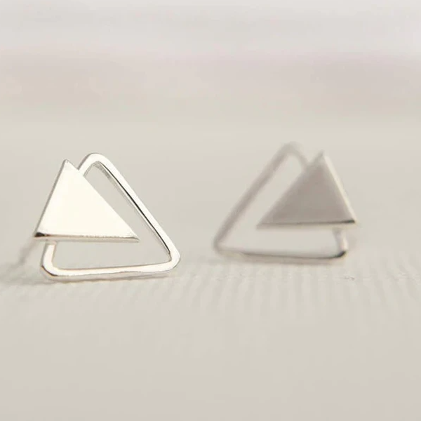 Triangle Stud Earrings 925 Sterling Silver